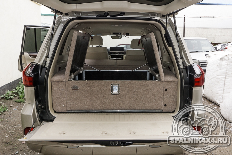 Автомобильный спальник для Lexus LX570 без выдвижных ящиков - с одним отсеком