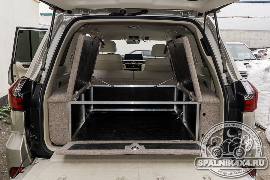 Автомобильный спальник для Lexus LX570 без выдвижных ящиков - с одним отсеком